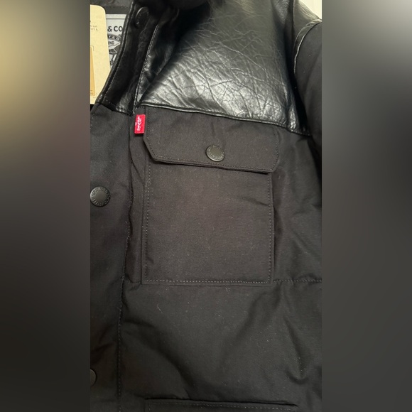 MENS LEVIS QUILTED WOODSMAN PUFFER JACKET LARGE BLACK NWT - Picture 5 of 10